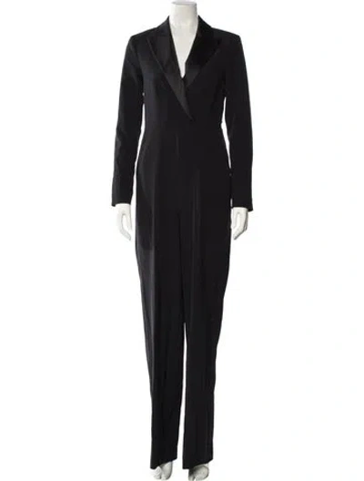 Pre-owned L'agence V-neck Jumpsuit In Black