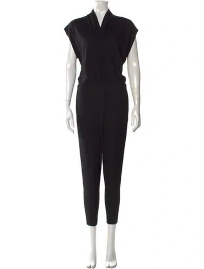 Pre-owned L'agence V-neck Jumpsuit In Black