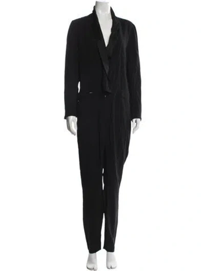 Pre-owned L'agence V-neck Jumpsuit In Black