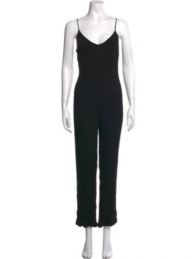 Pre-owned L'agence V-neck Jumpsuit In Black