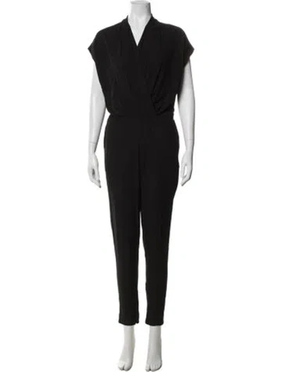 Pre-owned L'agence V-neck Jumpsuit In Black