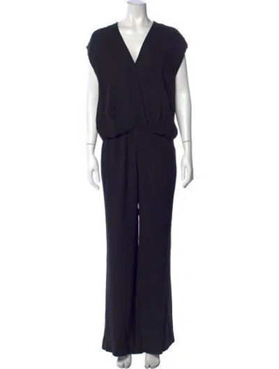 Pre-owned L'agence V-neck Jumpsuit In Black