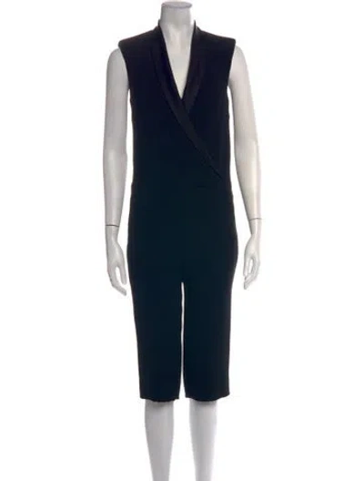 Pre-owned L'agence V-neck Jumpsuit In Black