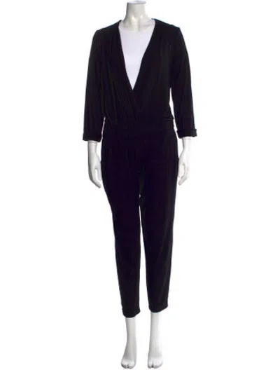 Pre-owned L'agence V-neck Jumpsuit In Black
