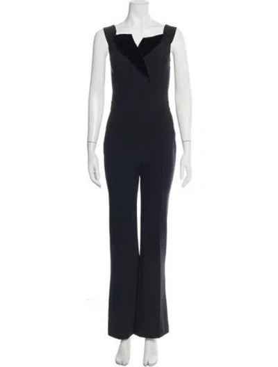 Pre-owned L'agence V-neck Jumpsuit In Blue