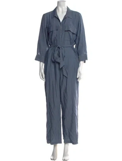 Pre-owned L'agence V-neck Jumpsuit In Blue