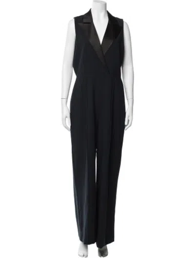 Pre-owned L'agence V-neck Jumpsuit In Blue