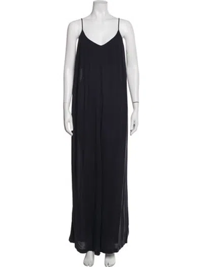 Pre-owned L'agence V-neck Jumpsuit In Blue