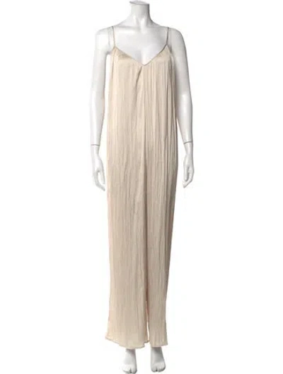 Pre-owned L'agence V-neck Jumpsuit W/ Tags In Neutral