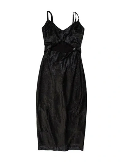 Pre-owned L'agence V-neck Knee-length Dress In Gray