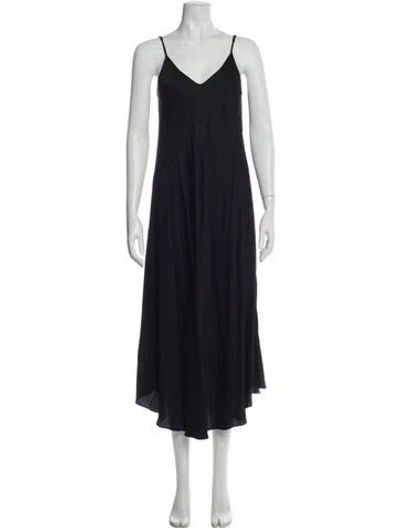 Pre-owned L'agence V-neck Long Dress In Blue