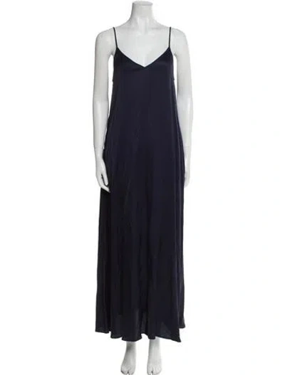 Pre-owned L'agence V-neck Long Dress In Blue