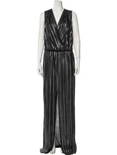 Pre-owned L'agence V-neck Long Dress In Blue