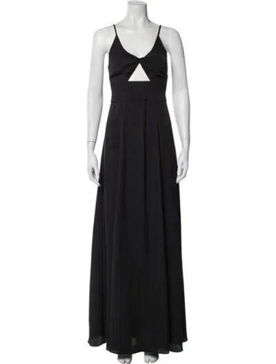 Pre-owned L'agence V-neck Long Dress In Gray
