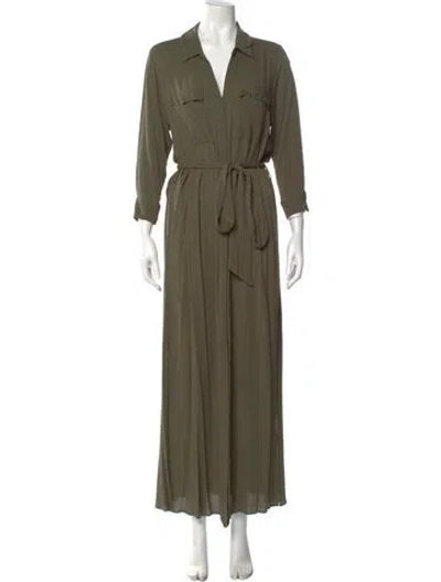 Pre-owned L'agence V-neck Long Dress In Green