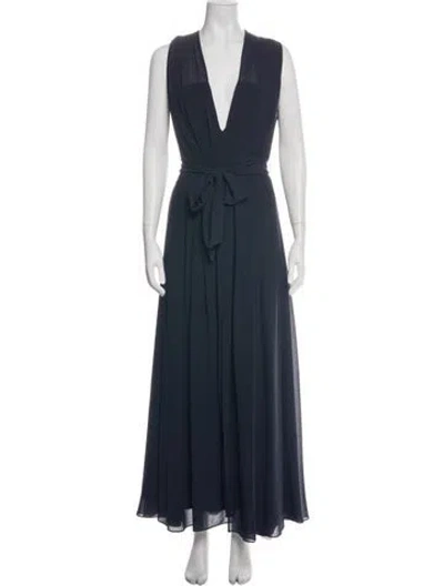 Pre-owned L'agence V-neck Long Dress In Multi