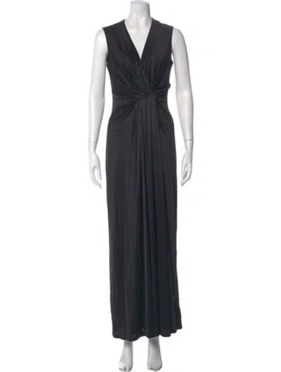 Pre-owned L'agence V-neck Long Dress In Multi