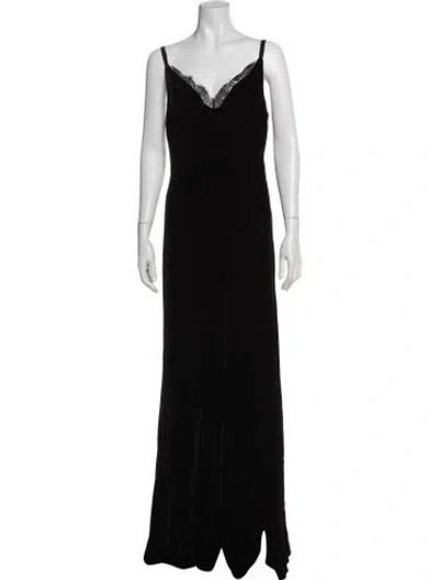 Pre-owned L'agence V-neck Long Dress W/ Tags In Black
