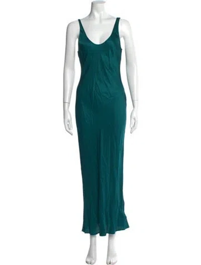 Pre-owned L'agence V-neck Long Dress W/ Tags In Green