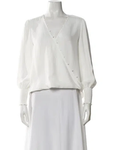 Pre-owned L'agence V-neck Long Sleeve Blouse In Black
