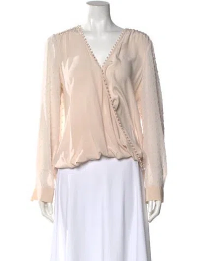 Pre-owned L'agence V-neck Long Sleeve Blouse In Multi