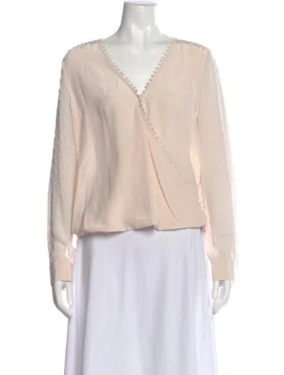 Pre-owned L'agence V-neck Long Sleeve Blouse In Multi