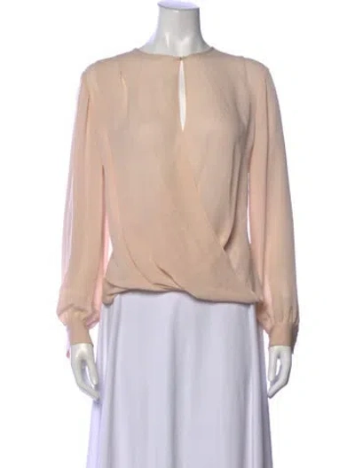 Pre-owned L'agence V-neck Long Sleeve Blouse In Multi