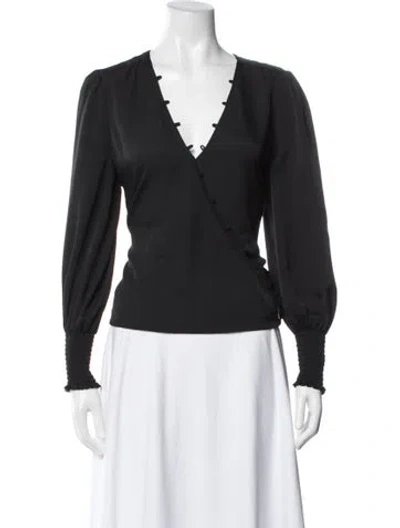 Pre-owned L'agence V-neck Long Sleeve Blouse In Multi