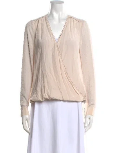 Pre-owned L'agence V-neck Long Sleeve Blouse In Multi