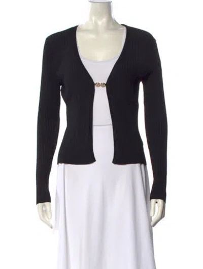 Pre-owned L'agence V-neck Long Sleeve Bodysuit In Blue