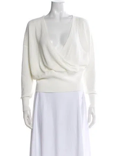 Pre-owned L'agence V-neck Long Sleeve Top W/ Tags In White