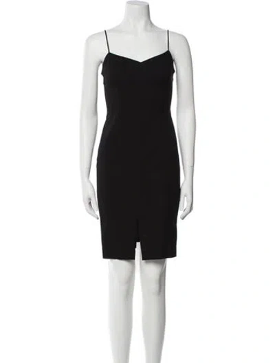 Pre-owned L'agence V-neck Mini Dress In Black