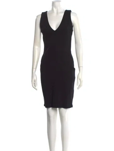 Pre-owned L'agence V-neck Mini Dress In Black