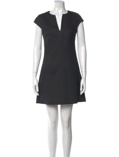 Pre-owned L'agence V-neck Mini Dress In Black