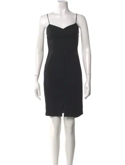 Pre-owned L'agence V-neck Mini Dress In Black