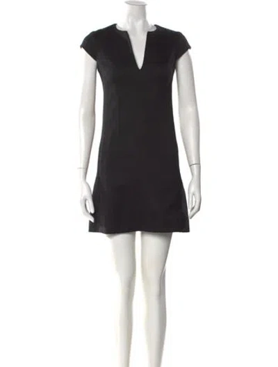 Pre-owned L'agence V-neck Mini Dress In Black
