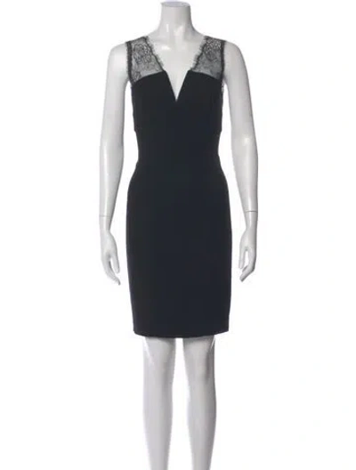 Pre-owned L'agence V-neck Mini Dress In Black