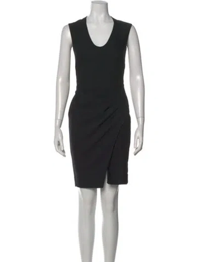 Pre-owned L'agence V-neck Mini Dress In Black