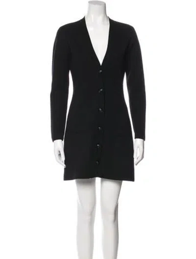 Pre-owned L'agence V-neck Mini Dress In Black