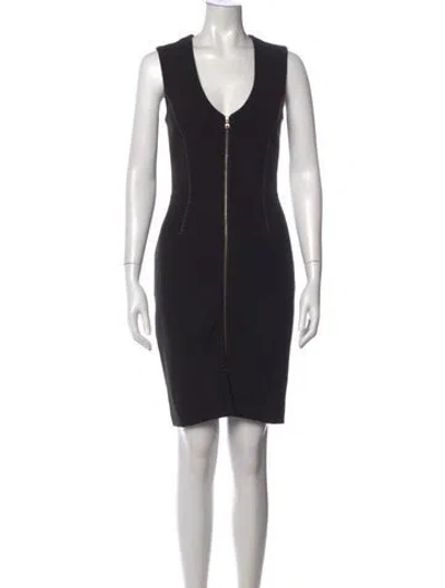 Pre-owned L'agence V-neck Mini Dress In Black