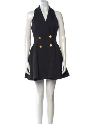 Pre-owned L'agence V-neck Mini Dress In Black