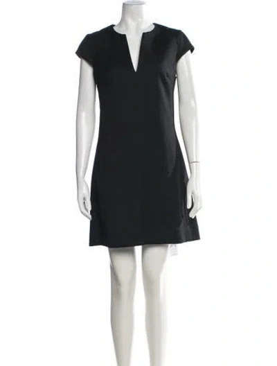 Pre-owned L'agence V-neck Mini Dress In Black