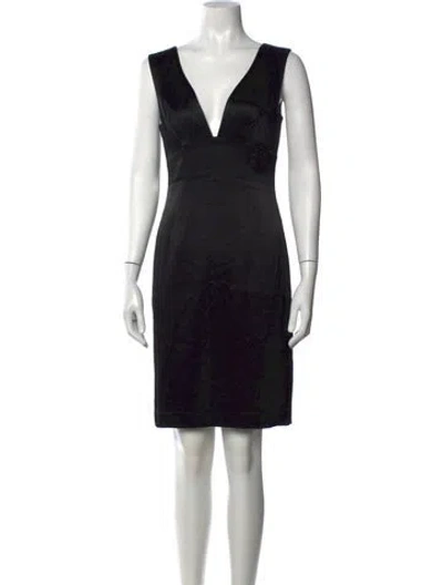 Pre-owned L'agence V-neck Mini Dress In Black