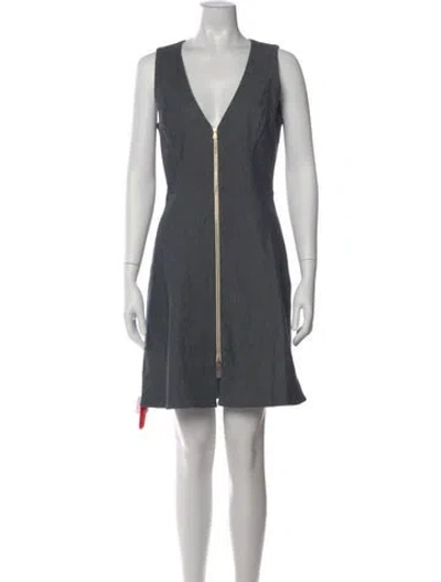 Pre-owned L'agence V-neck Mini Dress In Blue