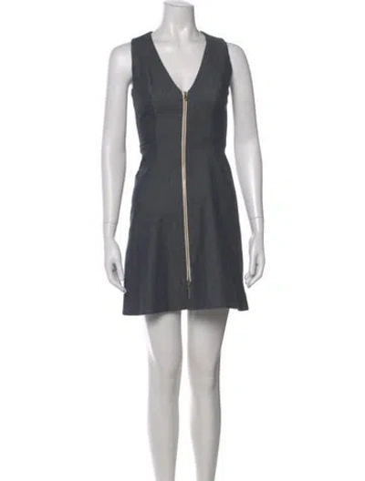 Pre-owned L'agence V-neck Mini Dress In Blue