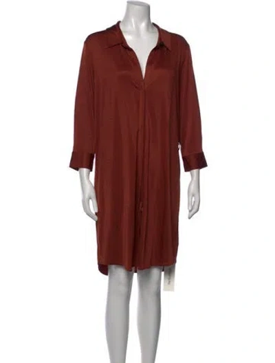 Pre-owned L'agence V-neck Mini Dress In Brown