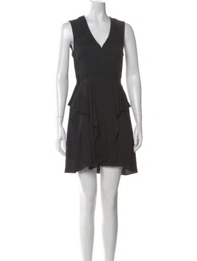 Pre-owned L'agence V-neck Mini Dress In Gray