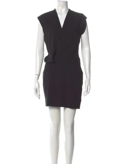 Pre-owned L'agence V-neck Mini Dress In Gray