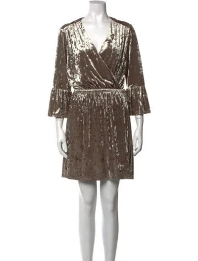 Pre-owned L'agence V-neck Mini Dress In Green