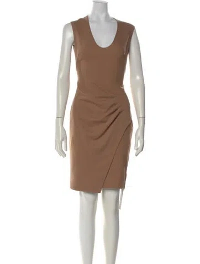 Pre-owned L'agence V-neck Mini Dress In Neutral